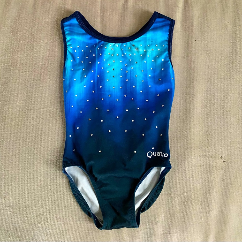 So pretty Quatro ombre crystal gymnastic leotard